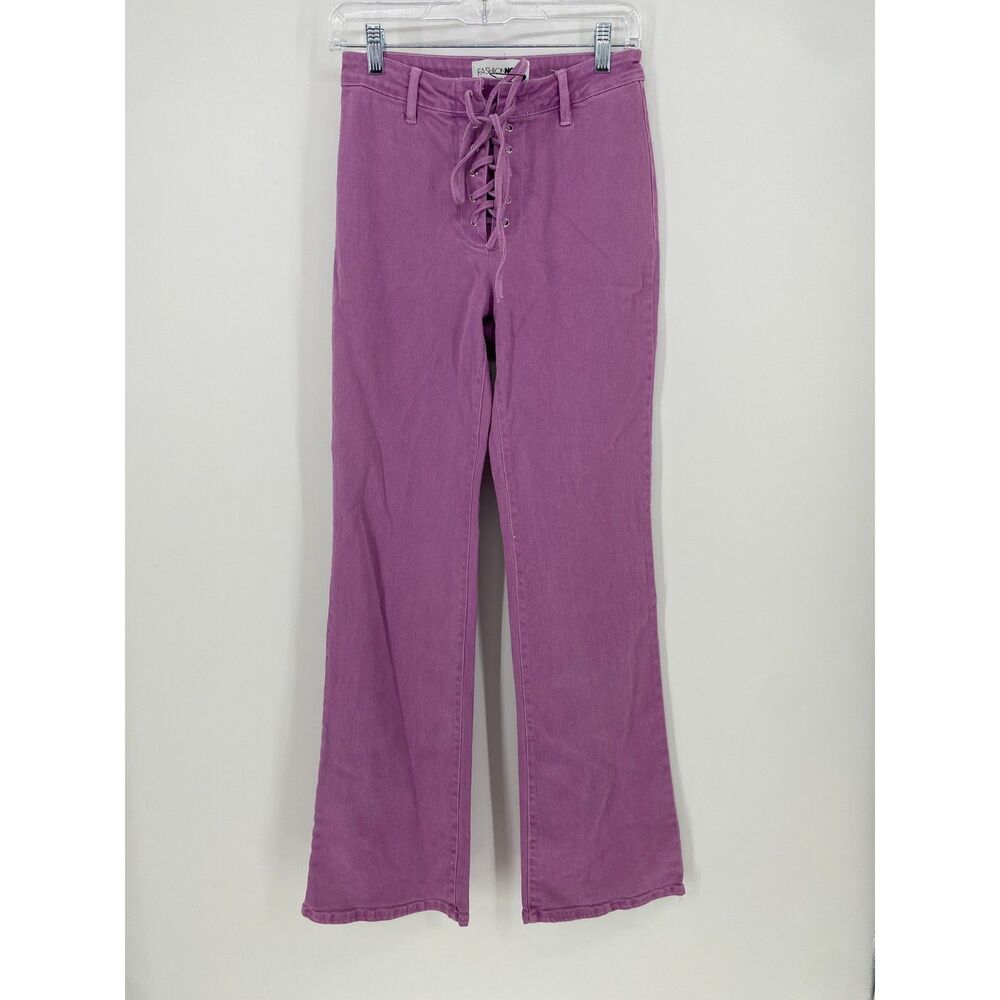 Dulce Stretch Lace Up Bootcut Jean - Lavender